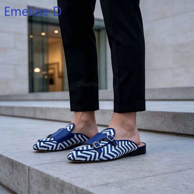 Shoes Heels Men - Mules intrecciate in tessuto senza schienale