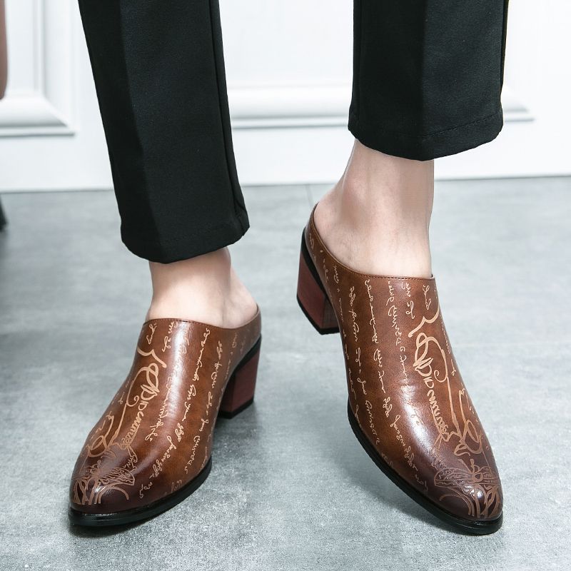 Mules da uomo in pelle marrone - Shoes Heels Men recensione e prezzo